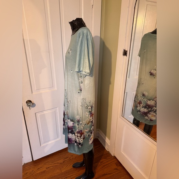 Floral Print Women's T-shirt Dress Sz Large - Picture 5 of 10